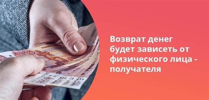 Возврат средств будет определен в зависимости от конкретного лица, являющегося получателем.