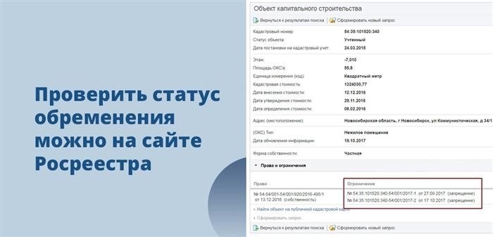 Для получения текущей информации о наличии обременения необходимо заглянуть на интернет-портал Росреестра.